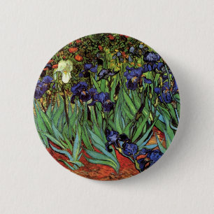 Bóton Redondo 5.08cm Van Gogh Irises, Vintage Garden, Belas Artes