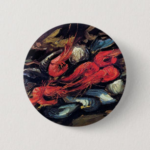 Bóton Redondo 5.08cm Van Gogh - Natureza Morta com Mexilhões e Camarões
