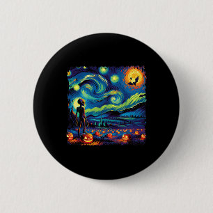 Bóton Redondo 5.08cm Van Gogh Starry Night Man Halloween Fall Pum