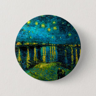 Bóton Redondo 5.08cm Van Gogh Starry Night Over the Rhône