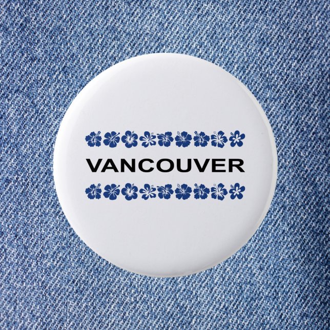 Bóton Redondo 5.08cm Vancouver Aloha Bandas Cor Azul (Criador carregado)