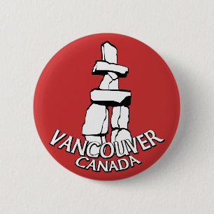 Bóton Redondo 5.08cm Vancouver Canadá Souvenir Buttons Landmark Art