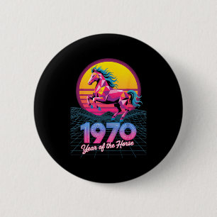 Bóton Redondo 5.08cm Vaporwave 2026 Ano do Cavalo 1978 48º Aniversário