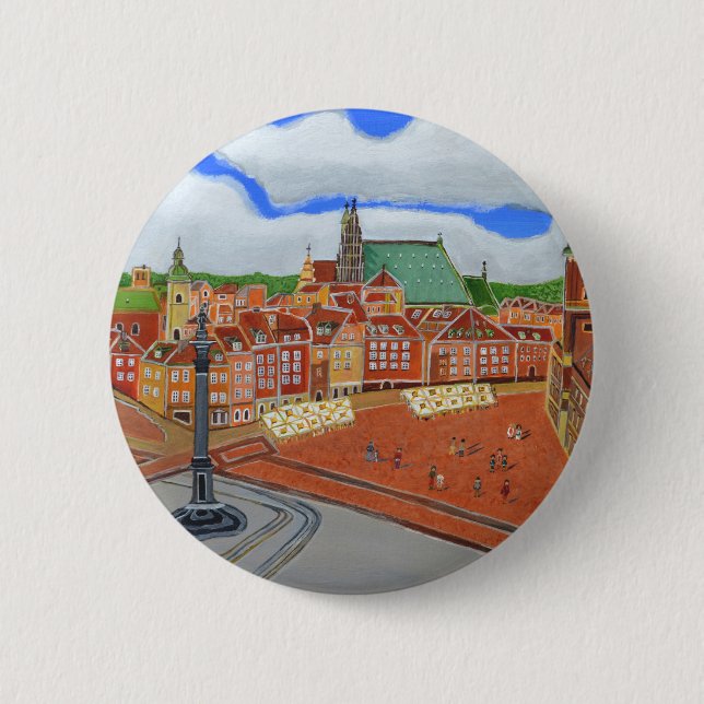Bóton Redondo 5.08cm Varsóvia — Cidade Velha (Frente)