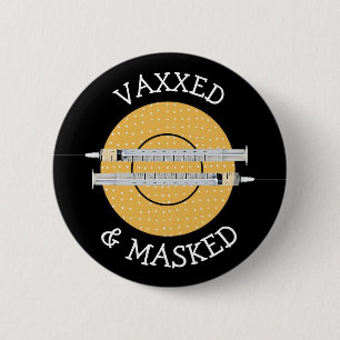 Bóton Redondo 5.08cm Vaxxed e mascarado contra o código 19