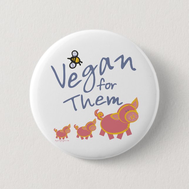 Bóton Redondo 5.08cm Vegan para Animais (Frente)