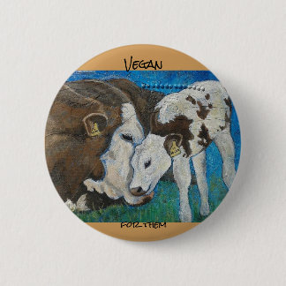 Bóton Redondo 5.08cm Vegan para eles botão da vaca