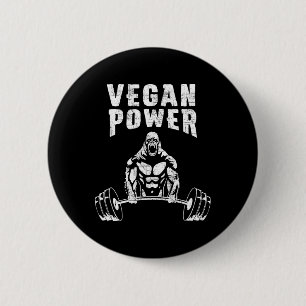 Bóton Redondo 5.08cm Vegan Power Gorilla Bodybuilding Gym Workout