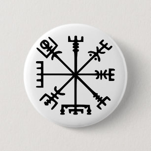 Bóton Redondo 5.08cm Vegvísir (compasso de Viking)
