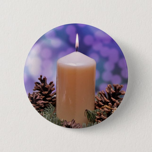 Bóton Redondo 5.08cm Vela de Natal (Frente)