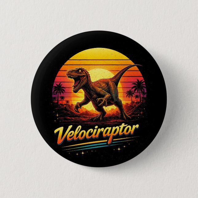 Bóton Redondo 5.08cm Velociraptor (Frente)