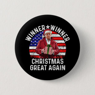 Bóton Redondo 5.08cm Vencedor do Excelente de Natal novamente Trump Eng