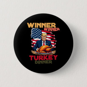 Bóton Redondo 5.08cm Vencedor do Trump Ação de Graças Turquia Janta Coo