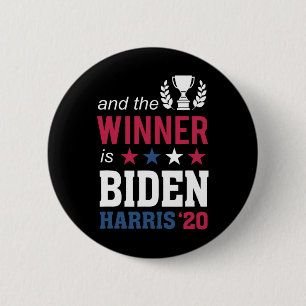Bóton Redondo 5.08cm Vencedor dos campeões Presidente Joe Biden Kamala 