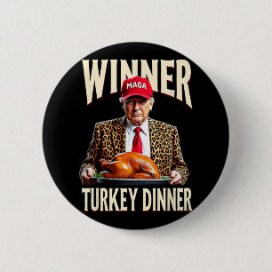 Bóton Redondo 5.08cm Vencedor Turquia Janta engraçada trump