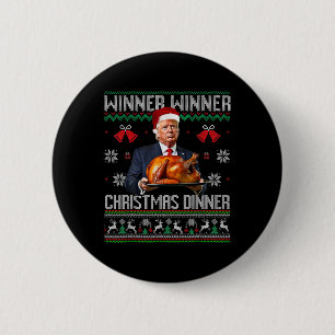 Bóton Redondo 5.08cm Vencedor Vencedor Jantar de Natal Papai Noel Trump