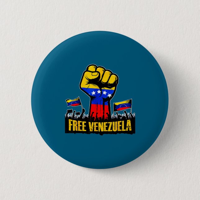 Bóton Redondo 5.08cm Venezuela Flag Venezuela Libre 2026  (Frente)