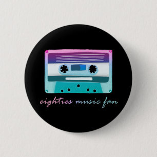 Bóton Redondo 5.08cm Ventilador de música dos anos 80