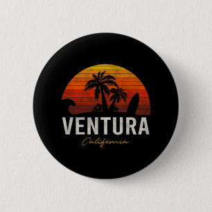 Bóton Redondo 5.08cm Ventura Beach California Palms Vacing Surf Sundo