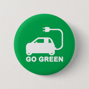 Bóton Redondo 5.08cm Verde ~ Dirigir Carros Elétricos
