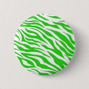 Bóton Redondo 5.08cm verde limão White Zebra Stripes Selvagens Impress