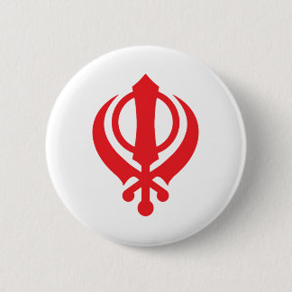Bóton Redondo 5.08cm Vermelho de Khanda do sikh