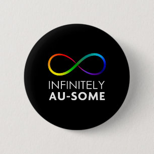 Bóton Redondo 5.08cm Vermelho Em Vez De Autismo - Infinitamente Au-some