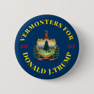 Bóton Redondo 5.08cm Vermont para Donald Trump 2020