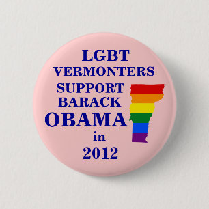 Bóton Redondo 5.08cm Vermonters de LGBT para Obama 2012