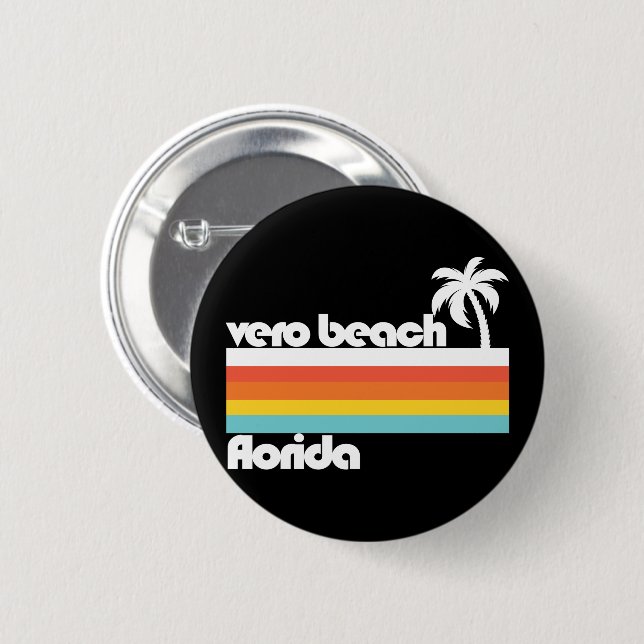 Bóton Redondo 5.08cm Vero Beach Flórida (Frente & Verso)