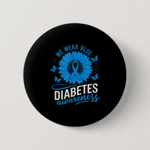 Bóton Redondo 5.08cm Vestimos Azul No Mês De Consciência Da Diabetes