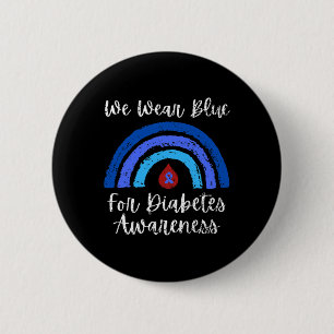Bóton Redondo 5.08cm Vestimos Azul para o Mês de Consciência da Diabete