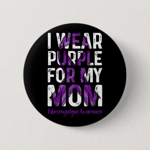 Bóton Redondo 5.08cm Vestir Roxo Para A Minha Mãe - Sensibilização Para