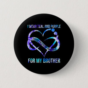 Bóton Redondo 5.08cm Vestir Roxo Teal Para A Prevenção Do Suicídio Irmã