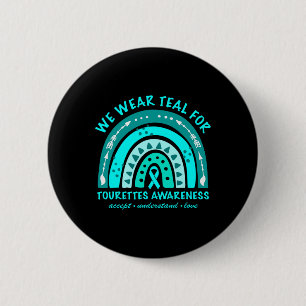 Bóton Redondo 5.08cm Vestir Síndrome do Turim Teal Sensibilização Arco-