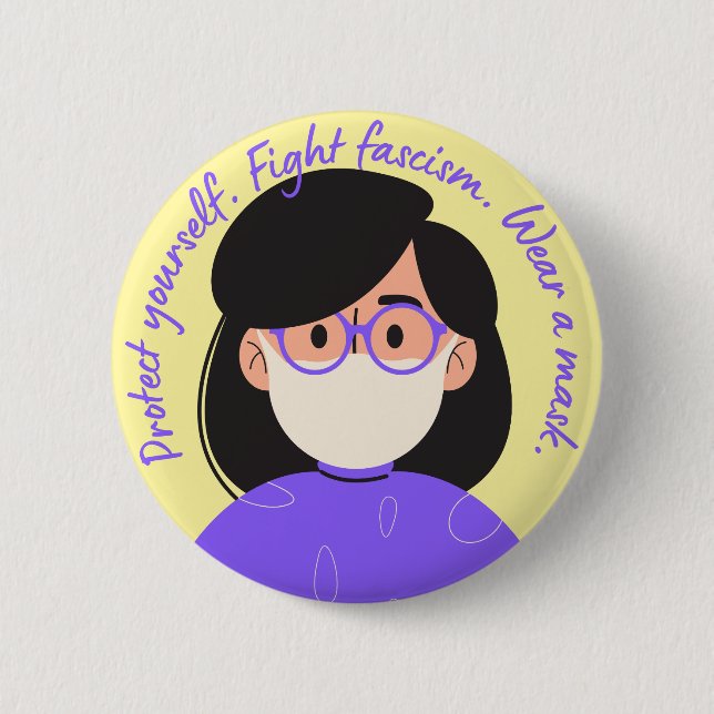 Bóton Redondo 5.08cm Vestir um Estilo Roxo de Máscara (Frente)