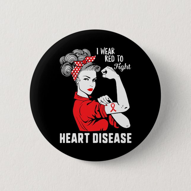 Bóton Redondo 5.08cm Vestir Vermelho Para Combater A Consciência Da Doe (Frente)