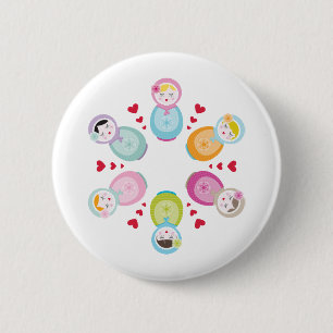 Bóton Redondo 5.08cm VESTUÁRIO: bonecas de babushka - mandala