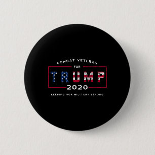 Bóton Redondo 5.08cm Veterano Para Trump 2020&# - Mantenha Nossa Força