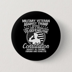 Bóton Redondo 5.08cm Veteranos Militares Contra Trump Eleição 2020 EUA