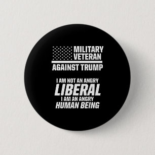Bóton Redondo 5.08cm Veteranos Militares Contra Trump Liberal Usa Eleiç