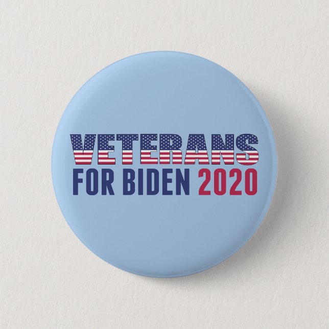Bóton Redondo 5.08cm Veteranos para Biden 2020 (Frente)