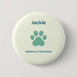 Bóton Redondo 5.08cm Veterinary Technician Name Badge Button