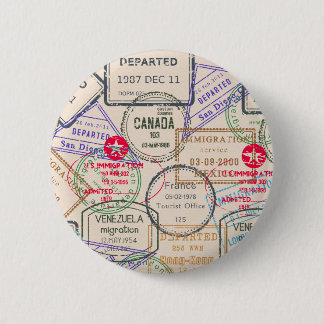 Bóton Redondo 5.08cm Viagem de Carimbos do Passport