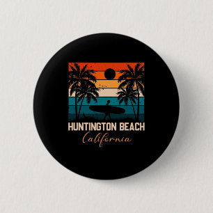 Bóton Redondo 5.08cm Viagem de férias na Califórnia em Huntington Bea