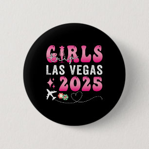 Bóton Redondo 5.08cm Viagem de Meninas Las Vegas 2025 EUA Férias de Ver
