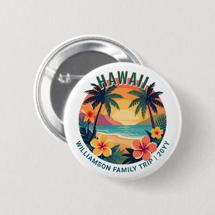 Bóton Redondo 5.08cm Viagem Familiar Personalizada de Férias Tropicais