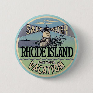 Bóton Redondo 5.08cm Viagens vintage Rhode Island