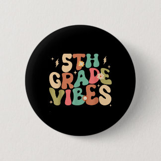 Bóton Redondo 5.08cm Vibrações da 5ª Série Groovy de Volta à Escola