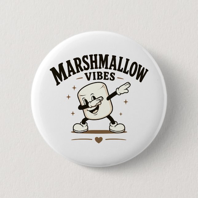 Bóton Redondo 5.08cm Vibrações de marshmallow (Frente)